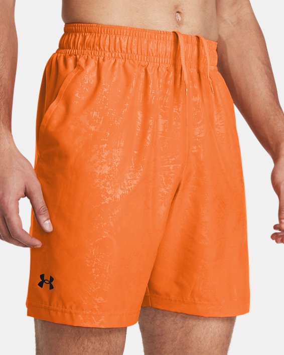 Pantalón corto UA Woven Emboss para hombre, Orange, pdpMainDesktop image number 3